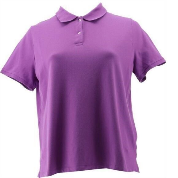 NWT LANDS' END WOMEN'S MESH SHORT SLEEVE POLO SHIRT‎ DEWBERRY (PURPLE) PXS - Picture 1 of 9